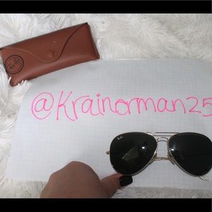 black and silver aviator ray bans